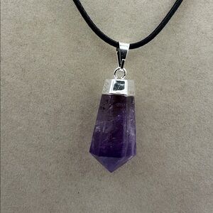 Amethyst Point Pendant on Rope